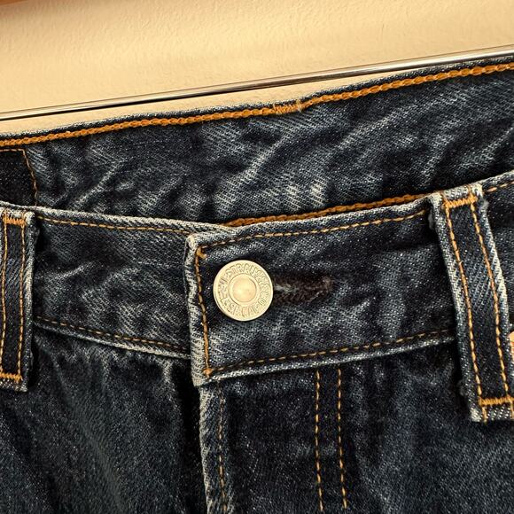 Levi's 501 Floral Patchwork Bell Bottom Flare Denim Jeans Dark Wash 33 - Picture 8 of 12